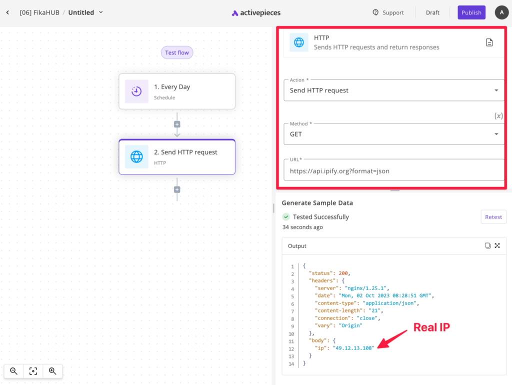 real ip of activepieces