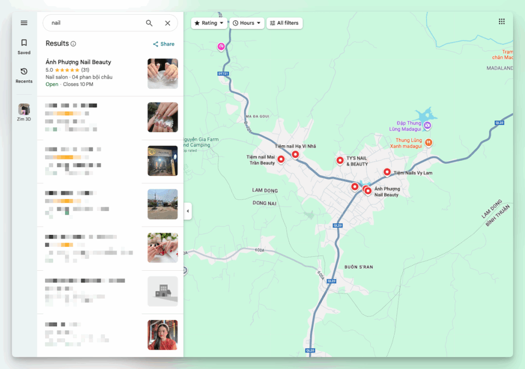 anh phuong nail beauty vung vang tren ban do google maps