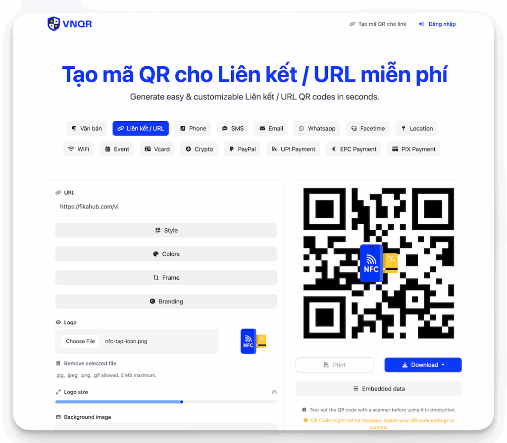 de dang tuy bien ma qr theo nhan dien thuong hieu